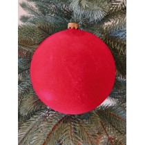 Новогодний шар "Бархат" Ø130мм красный